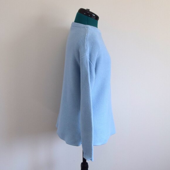 Knit Oversized Ocean Blue Crewneck Sweater - Picture 5 of 8